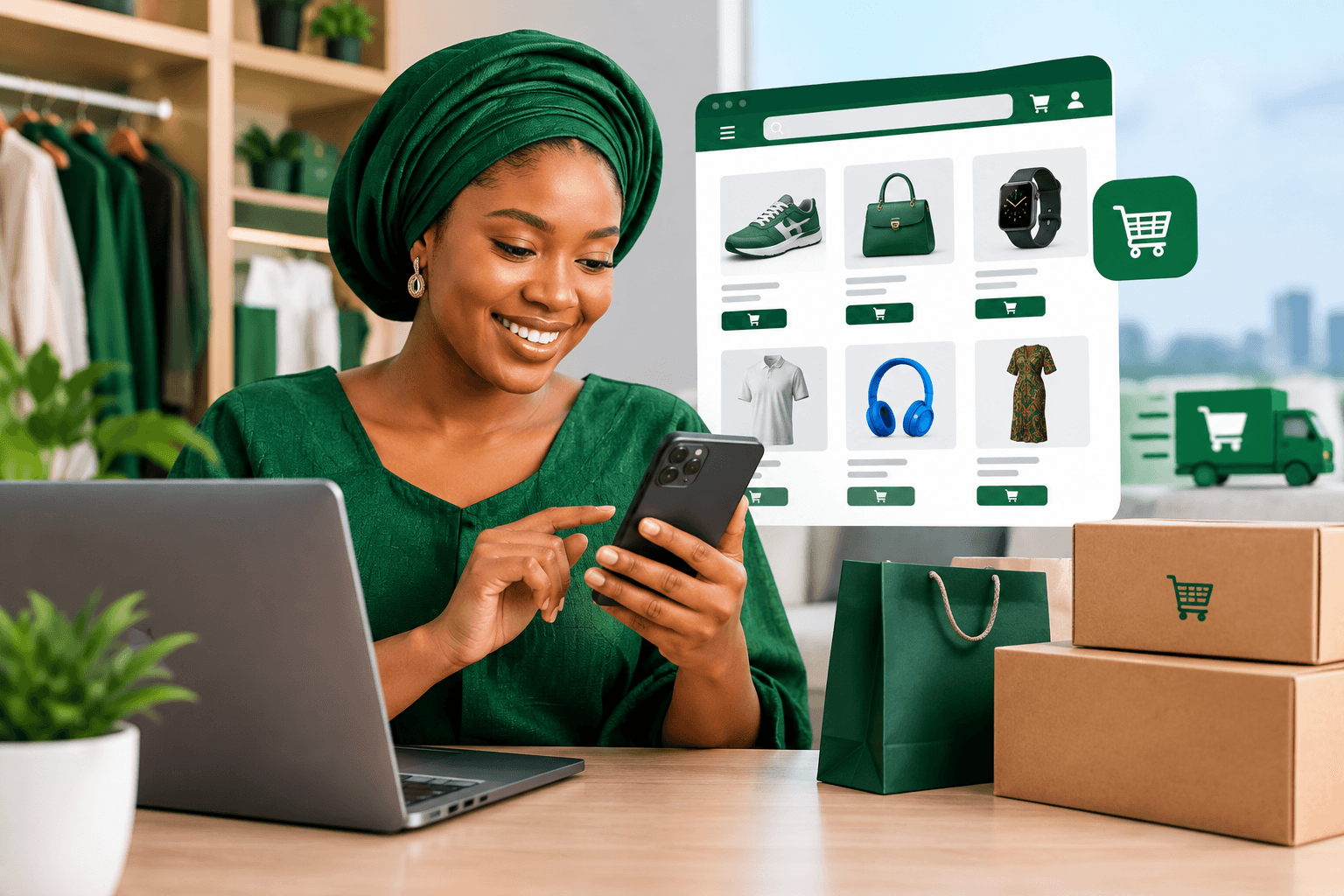 Ecommerce storefront built with the site builder
